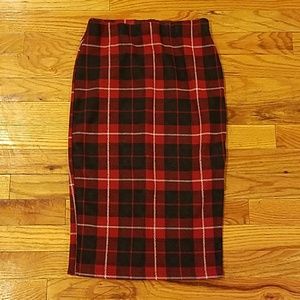 Plaid Pencil Skirt